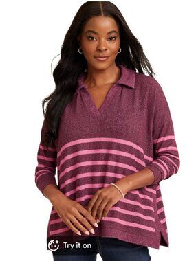 Maurices Collared Fairway Striped Top